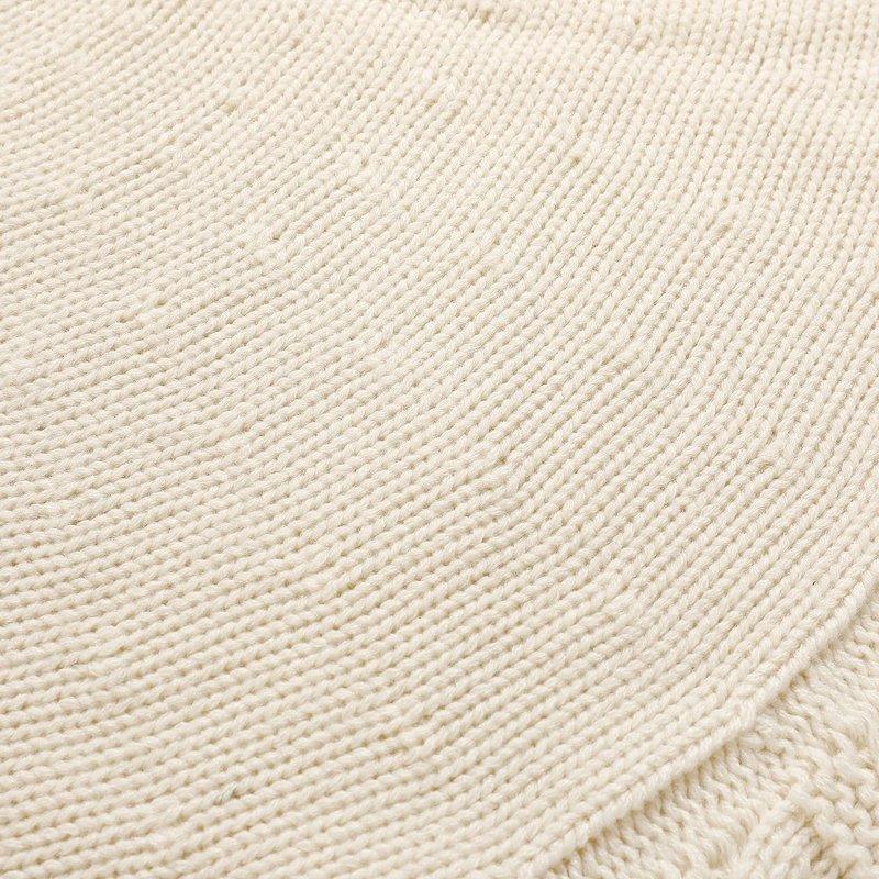 Aeranto Ivory Knitted Christmas Tree Skirt, Cozy Cable Knit Design with Scalloped Edge and Ties, Rustic Farmhouse Holiday Décor for Christmas Tree Base(Ivory, 36")