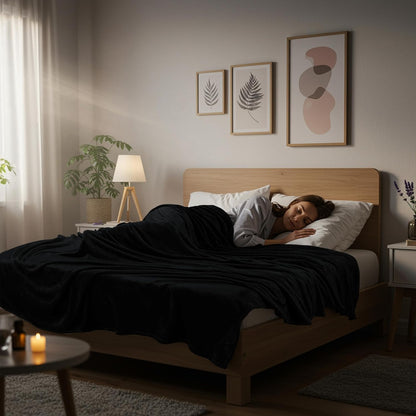 Utopia Bedding Fleece Blanket - Ultra Soft & Warm Queen Size (90x90 Inches) | Cozy All-Season Home Decor in Black