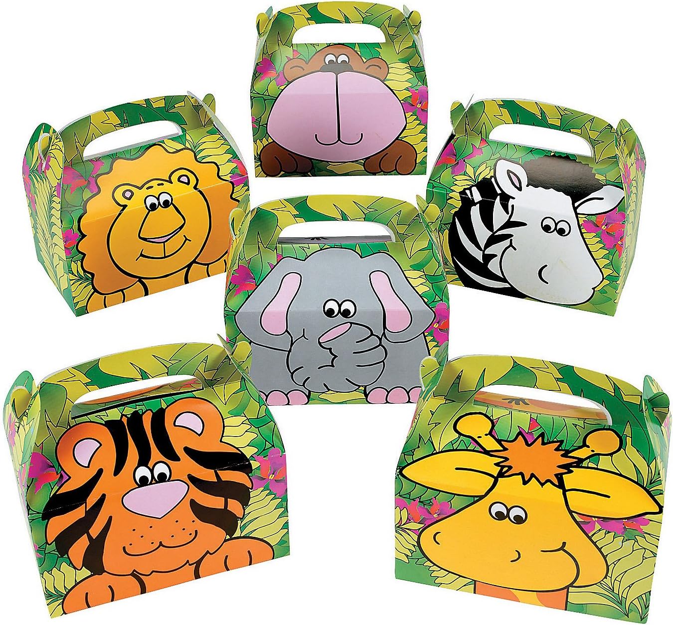 12 Fun Express Cardboard Zoo Animal Treat Boxes - Pieces