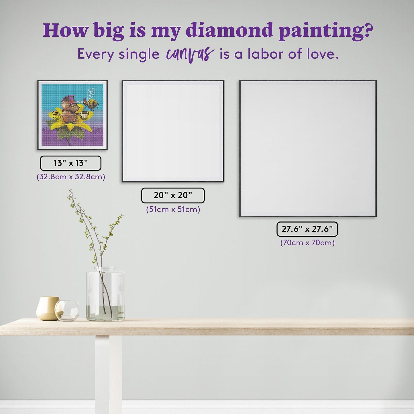 DIAMOND ART CLUB Dewey - Mouse Diamond Painting Kit, Fun DIY Crafts for Adults, Round Diamond Art Canvas, 13" x 13" (32.8 cm x 32.8 cm)