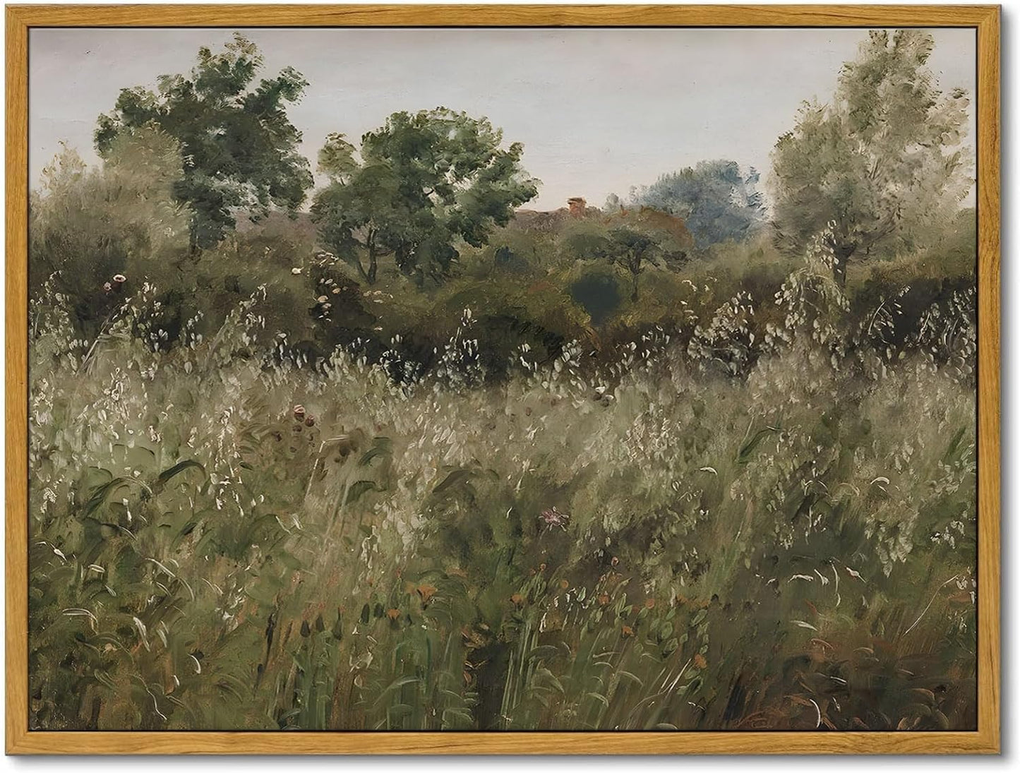 OIQArt Framed Vintage Landscape Wall Art - Natural Scenery Oil Painting Canvas Prints for Kitchen Bedroom Living Room