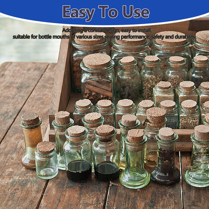Klfte 100Pack 10 Sizes Cork Stoppers,Small Corks Plugs For Bottles, Replacement Tapered Wooden Wine Stoppers for Apothecary Jar Small Bottle DIY