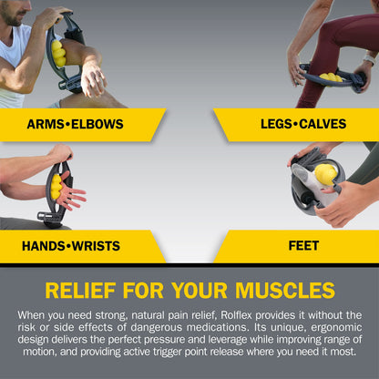 Rolflex Arm & Leg Massager Roller – Muscle Roller to Address Golfer’s Elbow, Tennis Elbow, Carpal Tunnel & More – Arm & Leg Massage Roller for Muscle Tightness & Faster Recovery
