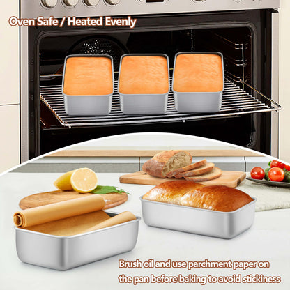 LIANYU Loaf Pans 9x5 Inch, 8 Pack Bread Pans for Baking, Stainless Steel Baking Pans, Loaf Tins for Homemade Bread Brownies and Pound Cakes, Dishwasher Safe