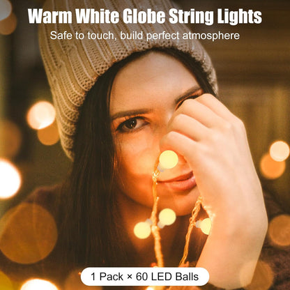 21FT 60 Minetom Battery Operated String Lights, LED Globe Fairy Lights with Remote, Waterproof Twinkle Lights