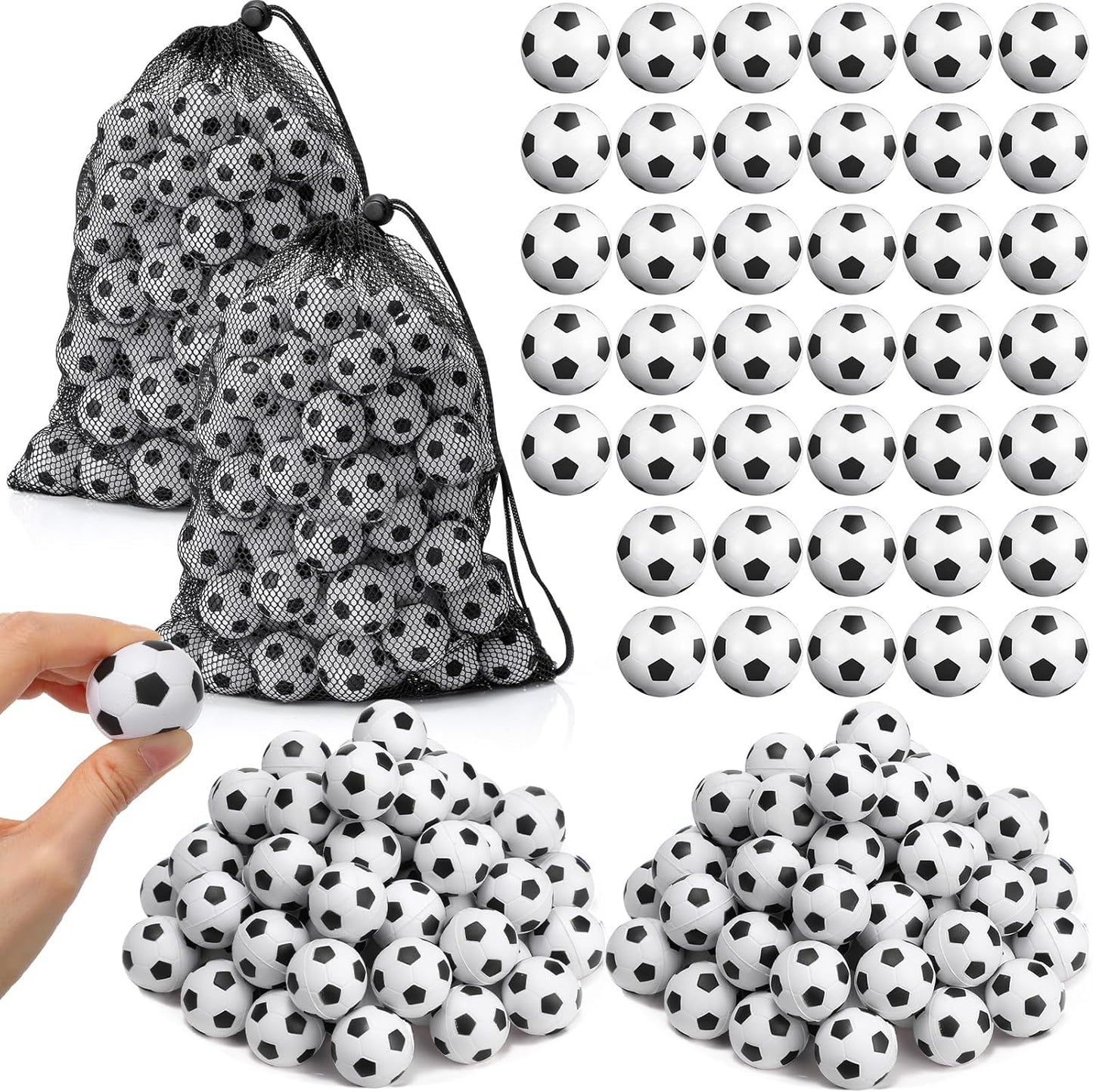 144 1.18 Inch Sotiff Pcs Mini Soccer Balls Bulk Sports Foam Stress Balls Relaxation Gadgets Fidget White Black Sports