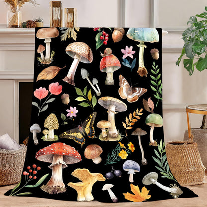 Knerova Cozy 40"x50" Mushroom Blanket - Ultra Soft Mushroom Throw Blanket, Super Fuzzy Plush Fleece Warm Stuffed Animal