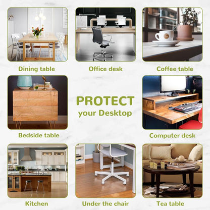 Eisdroma 54 Inch Round Clear Table Cover Protector, 2mm Thick Round Clear Table Protector for Dining Room Table, Waterproof Round Plastic Vinyl Table Pad