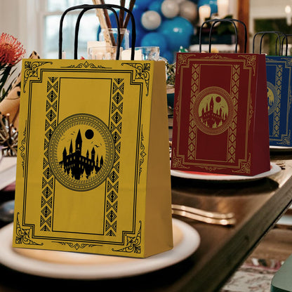 WEEPA 24 Pcs Magical Wizard Party Favor Bags Wizard School Paper Gift Bags with Handles Magical Goodie Bags for Birthday Party Decorations