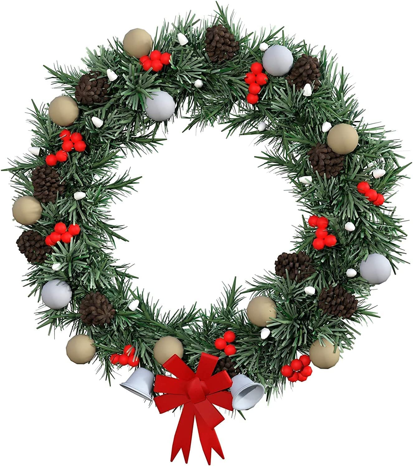 20 Pieces Large Hanging Round Wreaths 12Inch Cardboard Wreath Rings for DIY Crafts Paper Round Circle Christmas Hanging Ornaments Decorations with Hole Twine for Wedding Christmas Valentines Day Decor
