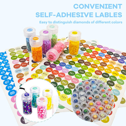 BMHHWAI 1Pack Diamond Painting Storage Containers, 60 Grids Diamond Art Organizer and Labels, Bead Organizer Diamond Painting Case Accessories for DIY Diamond Art Craft Jewelry Bead Storage(Clear)