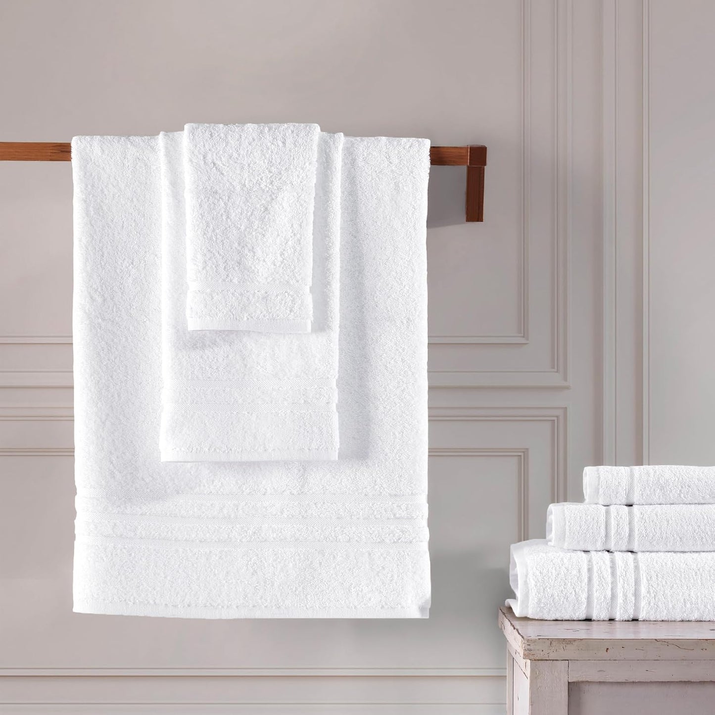 6 Set 2 2 2 Hawmam Linen White Piece Bath Towels for Bathroom Original Turkish Cotton Soft, Absorbent and Premium Bath