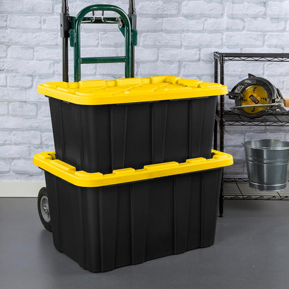 Sterilite 12-Pack Industrial Tote - Heavy-Duty Plastic Storage Bins with Lids, 27 Gallon | Ideal for Organizing Closet, Bathroom, Office