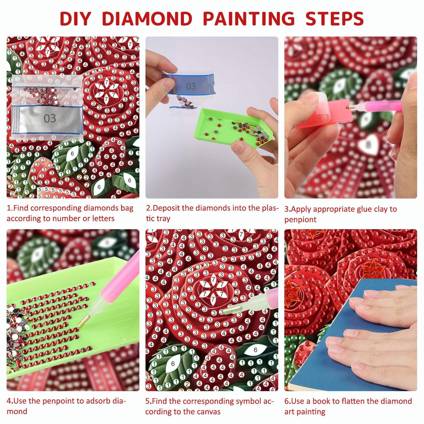 SENQAO Flower Diamond Art Hanging Kits for Adults Kids, Diamond Art Suncatchers Bouquet, 5D Special Shaped Crystal Diamond Painting Kit Valentine's Day, Window Pendant Gem Art Kit for Home Wall Decor