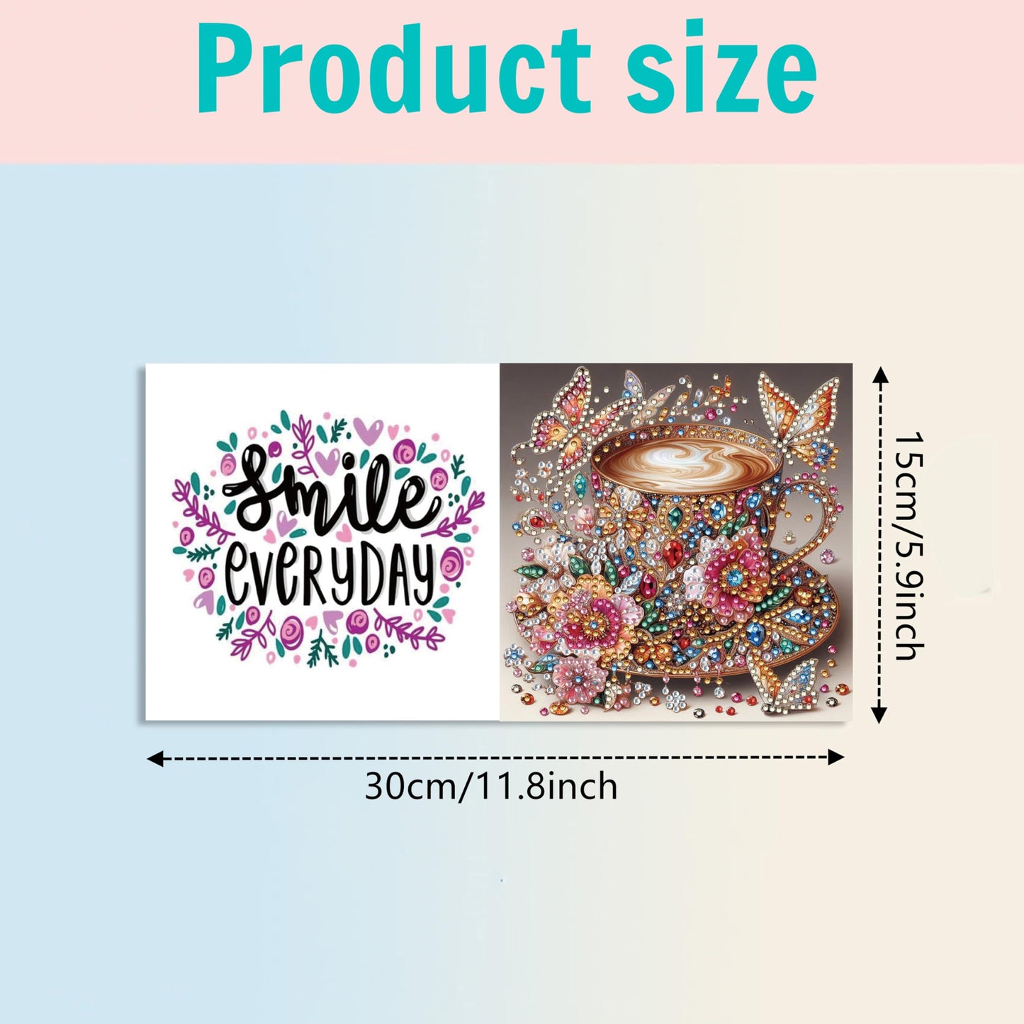 MaiYiYi 6 Pack DIY Coffee Diamond Painting Greeting Cards Kit, Butterfly Diamond Art Greeting Cards, Rose Diamond Painting Cards for Friends Holiday Birthday