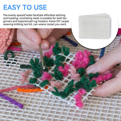 Tomedny Latch Hook Mesh, Blank Rug Hooking Mesh Latch Hook Canvas Carpet Rug Knitting Cloth Accessory Tools for Crafts Supplies Making Embroidery Decoration (Grid Cloth 150 * 100cm)