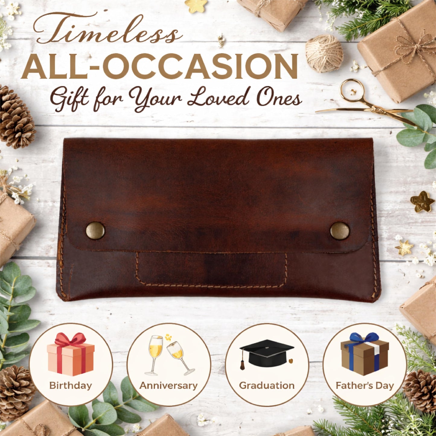 TheAntiq Leather Money Bag Currency Organiser Pouch, Dollar Bills Holder, Bills Organizer with Mobile Pocket, Money Envelope For Men and Women (Brown)
