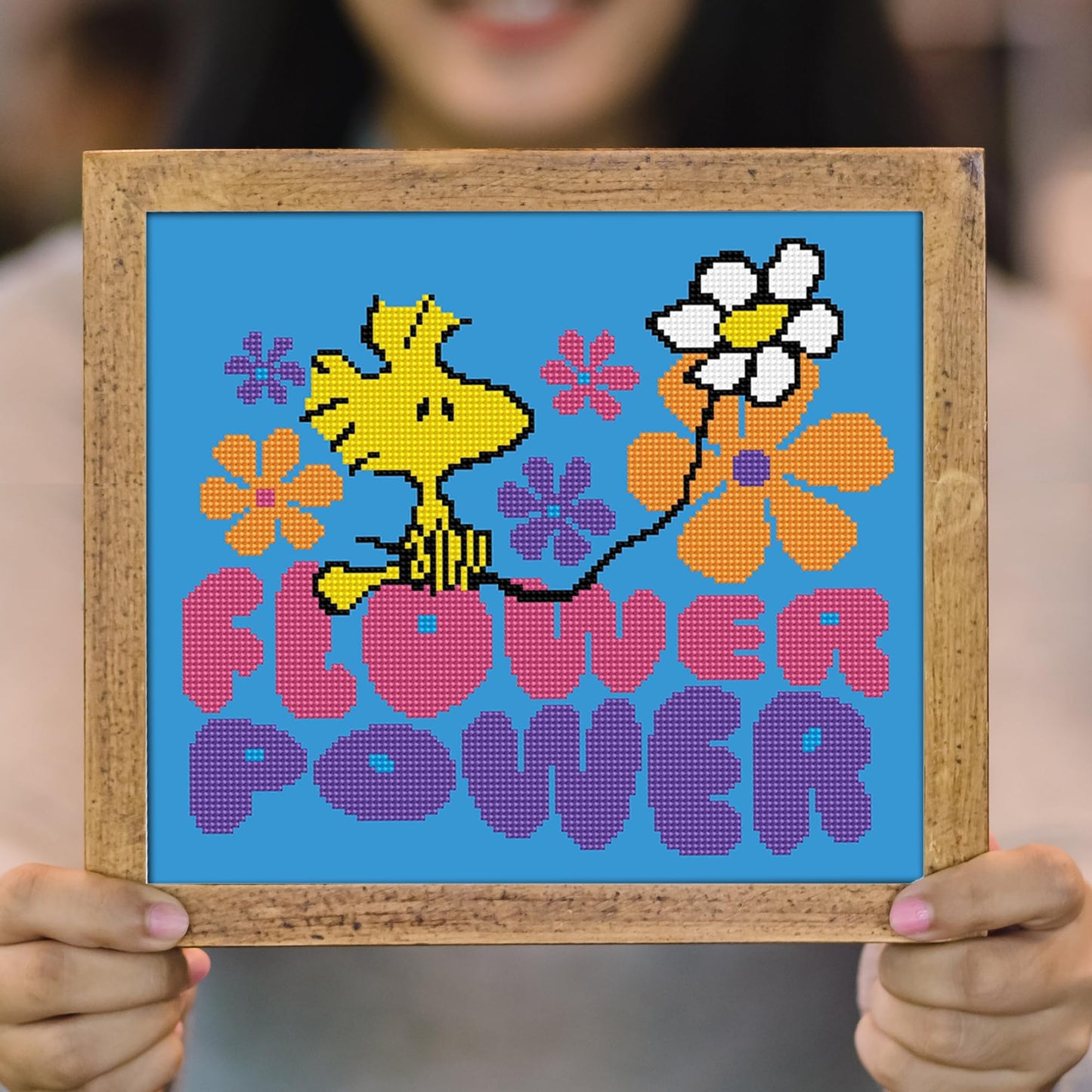 DIAMOND DOTZ Flower Power (Peanuts) Snoopy Diamond Painting Kits for Adults - Diamond Art Kits a Relaxing Creative Craft Kit with Dotz Gems 14"x 12.5"