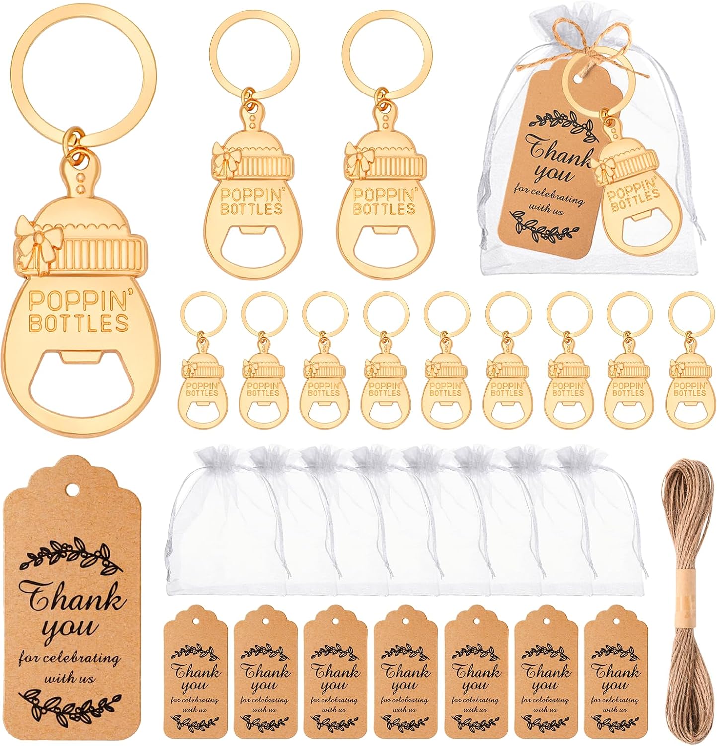 KBDHYY 50Pcs Popping Bottle Openers Baby Shower Party Favors for Guests, Bottle Opener Return Gift and Souvenirs