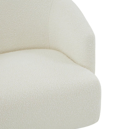 SAFAVIEH Couture Collection Pollyanne Ivory Boucle/Gold Swivel Accent Chair (Fully Assembled)