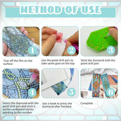 12 Pcs DIY Diamond Art Bookmarks for Adults Women Beginners Acrylic Dotz Diamond Art Bookmarks Kit Diamond Painting 5d Floral Rhinestone Bookmark Diamond Art Book Marks with Tassels Crafts Supply