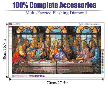 BOHADIY 5D DIY The Last Supper Diamond Painting Kits for Adults, Large Size Full Drill Diamond Arts Rhinestone Pasted, DIY Painting Diamond Dot Arts Crafts for Home Wall Decor Gift 27.5 X 15.7 Inch