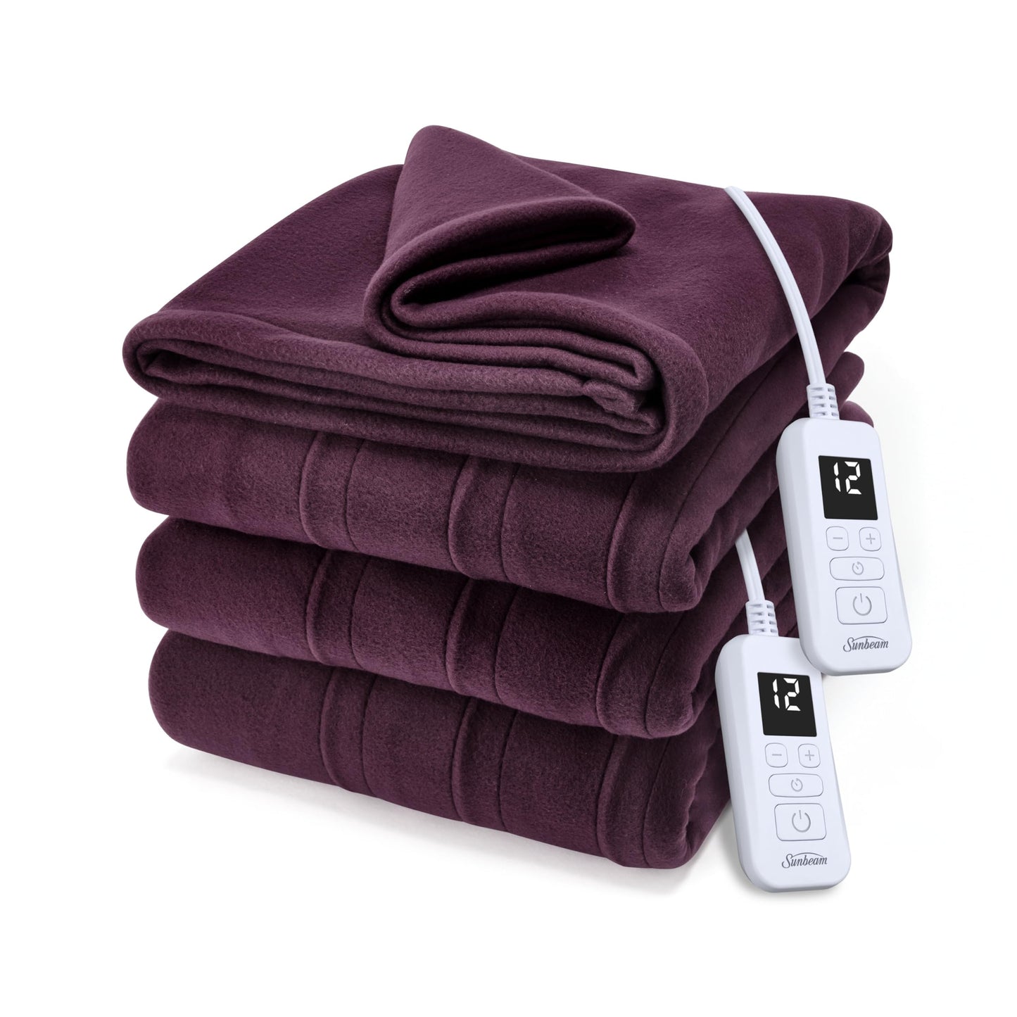 Sunbeam Royal Ultra Fleece Heated Electric Blanket King Size, 90" x 100", 12 Heat Settings, 12-Hour Auto Shut-Off, Machine Washable, Pebble Beige