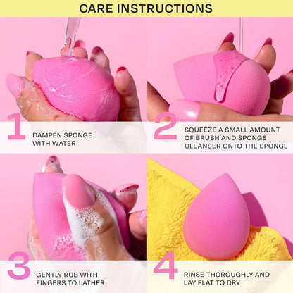 Freeman Puffs N' Stuff Powder Puffs + Liquid Sponges 8 Count Set, Makeup Blending Sponges For Liquid & Cream Foundation & Concealer, Triangle Powder Puff For Setting Powder, Vegan & Cruelty Free