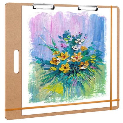 tutata 23 x 26 Drawing Board, Sketch Board with Handle, Portable Art Clipboard for Drafting, Artist Tote Board