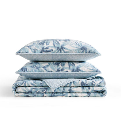 Tommy Bahama - King Quilt Set, Luxurious Bedding with Matching Shams, Coastal Inspired Room Essentials (Aubrey Blue, King)