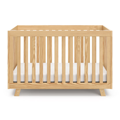 Storkcraft Beckett 3-in-1 Convertible Crib – GREENGUARD Gold Certified, Fits Standard Crib Mattress, Converts to Toddler Bed and Daybed, 4 Mattress Heights, Grow-with-Me Design (Natural)