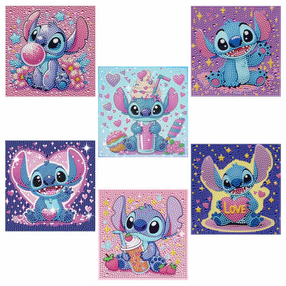 JYLMOOD 6 Packs 5D Diamond Art Kits for Kids Beginners, Full Drill 5D Cartoon Diamond Painting Kits for Adults, DIY Big Gem Art Paintings Kits for Kids Ages 8-12, Home Wall Decor 6x6 Inch