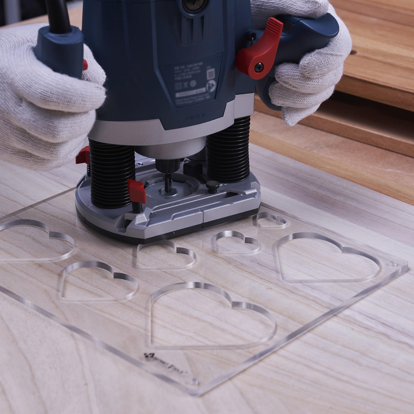 HERMIT TOOLS 12"*10" inches 8-in-1 Heart Inlay Template | Router and Decorative Templates for Woodworking