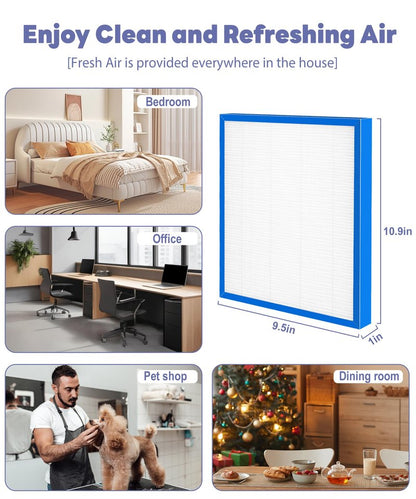 Popurure AF-10FL Replacement Filter Compatible with HoMedics Air Purifier AF-10 AP-15 AR-10 Filter, Part Number AF-10FL AP-15CRF AF-15, with 2 HEPA Filter + 4 Activated Carbon Pre-filters
