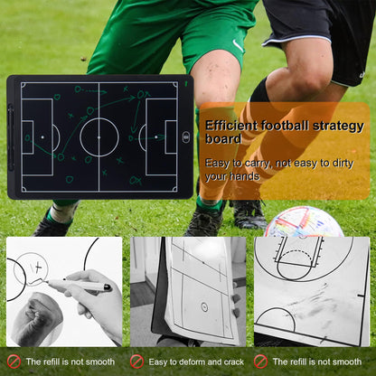 Magnetic Electronic Soccer Coach Board, 15 inch LCD Football Lineup Board Set with Stylus Pen, Dry Erase Markers and Carry Bag, for Soccer Game,Training,Teaching