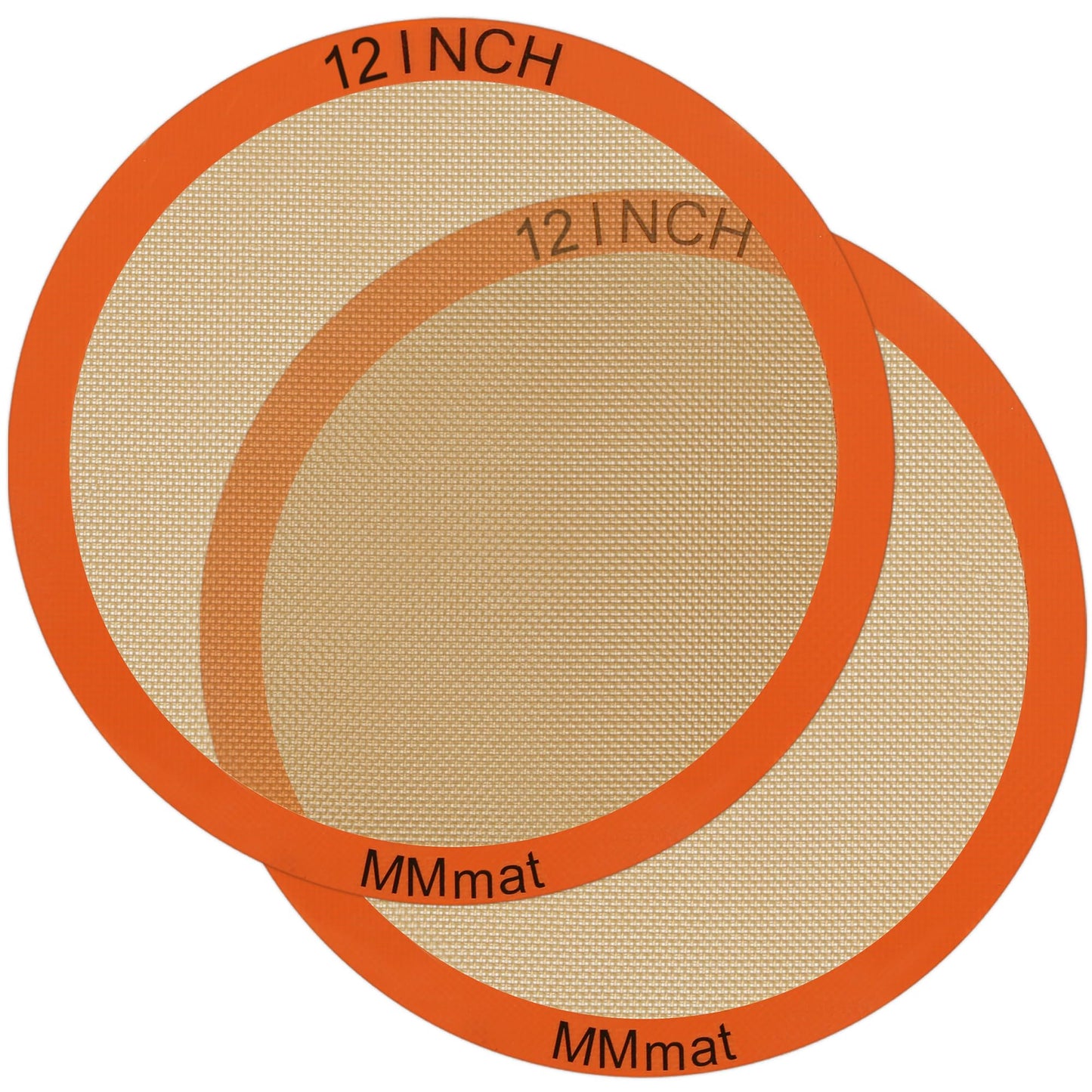 MMmat Silicone Baking Mats Set of 2 Round Non-Stick Reusable Air Fryer Linner - Best German Silicone - 12 inch