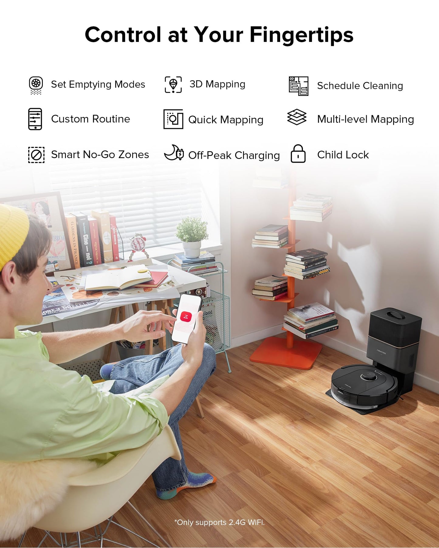 roborock Q7 L5 Robot Vacuum and Mop Combo, 8,000Pa Suction, Upgraded from Q5 Pro, Dual Anti-Tangle System, LiDAR Navigation, Multi-Level Mapping, Self-Charging Robotic Vacuum Cleaner, Black