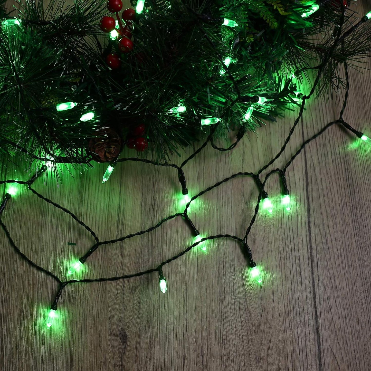 17.94ft 50 8 BrizLabs Green String Lights, LED Christmas Lights, Modes Battery Green Xmas Lights Indoor/Outdoor, Mini