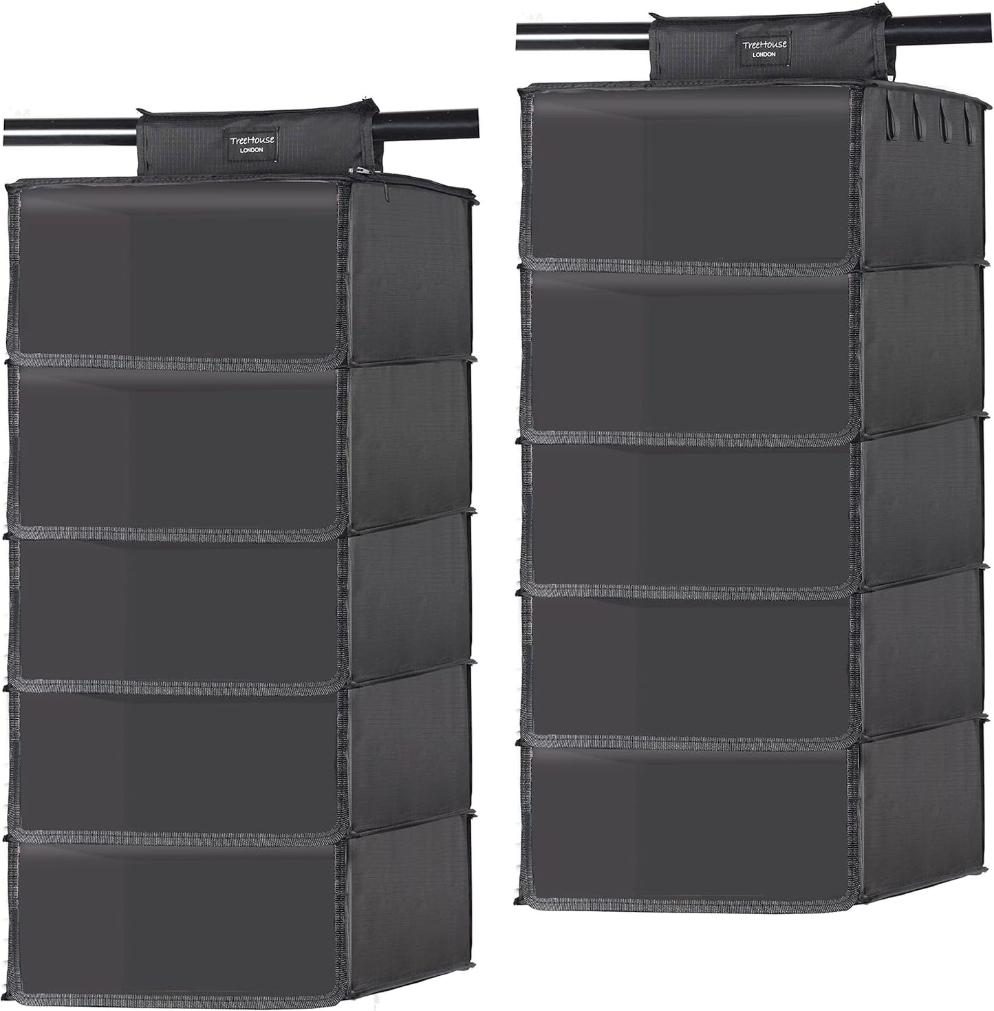 TreeHouse London XL Fedora Hat Rack with Dust Cover, Closet Hanging Cap Organizer for Cowboy Hats (Pack of 2)