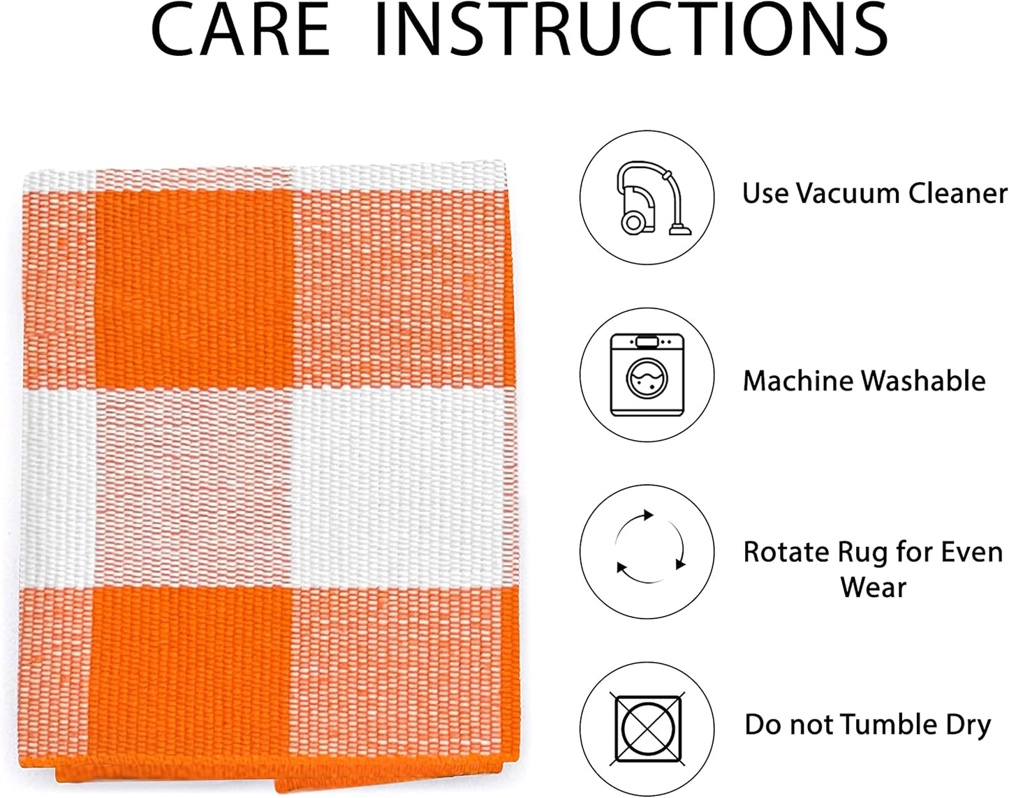 IOHOUZE Cotton Buffalo Plaid Check Rug, 27.5 x 43 Inches, Washable Woven Outdoor Indoor Welcome Mat