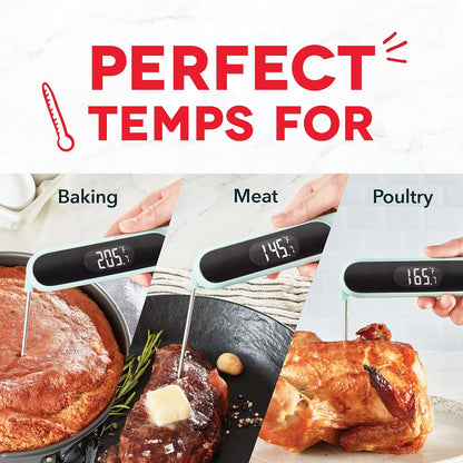 Dash Precision Quick-Read Meat Thermometer, Waterproof Kitchen and Outdoor Cooking Thermometer with Digital Display