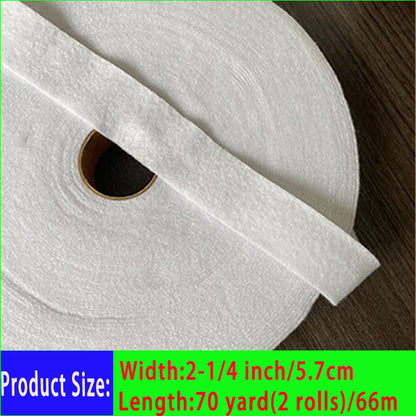2 Rolls Jelly Roll Batting Strips for Rugs 2 1/4 InTotal 70 Yards, Needle Punched Cotton Blend Batting Roll with Fabric Tube Maker for Jelly Roll Rugs,Throw Rugs,Braided Rug，DIY