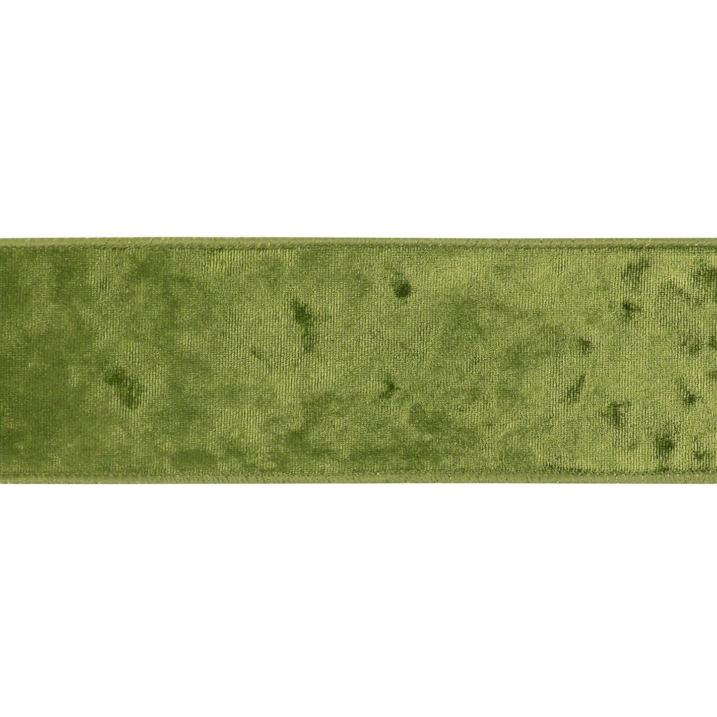 MEEDEE Moss Green Velvet Wired Ribbon 2.5 Inch - 10 Yards Crushed Velvet Christmas Ribbon for Tree Decoration, Wreath Supplies, Crafts Bow Making
