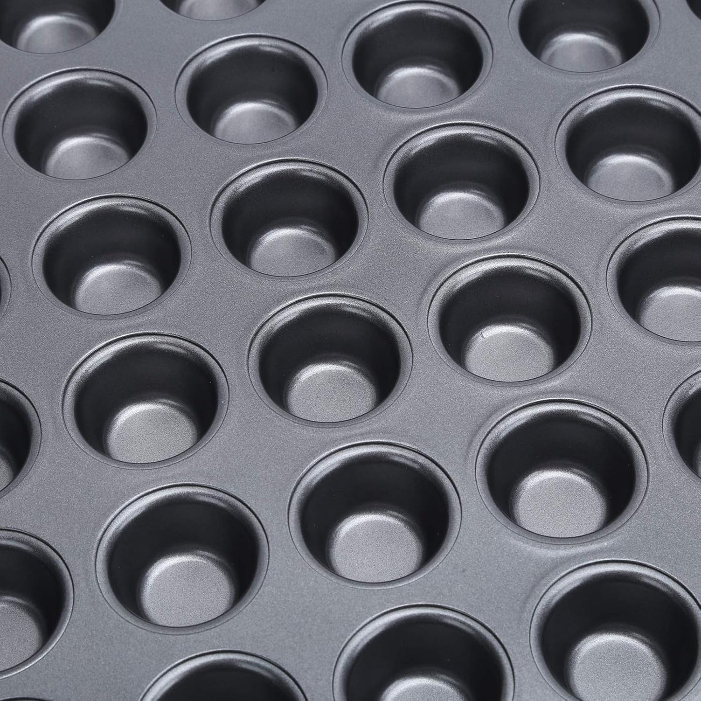 Fdit 48-Cup NonStick Mini Round Cupcake Pan, Bakeware Cooking Accessory for Beautiful Cakes