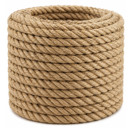 Natural Jute Rope Thick Hemp Rope (1/2 Inch x 150 Feet) Strong Jute Twine for DIY Crafts Gardening Hammock Home Decorating