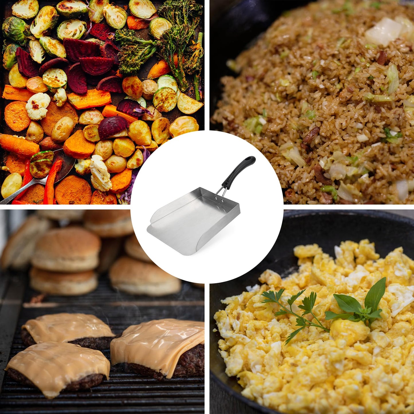 Stanbroil Stainless Steel Griddle Mover Smash Burger Food Shovel Grill Spatula Great for Stir Fry and Move Food, 13"