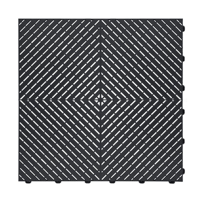 Swisstrax Ribtrax Smooth PRO Interlocking Garage Floor Tiles, 15.75 x 15.75-Inch, Jet Black, 24 Piece Set