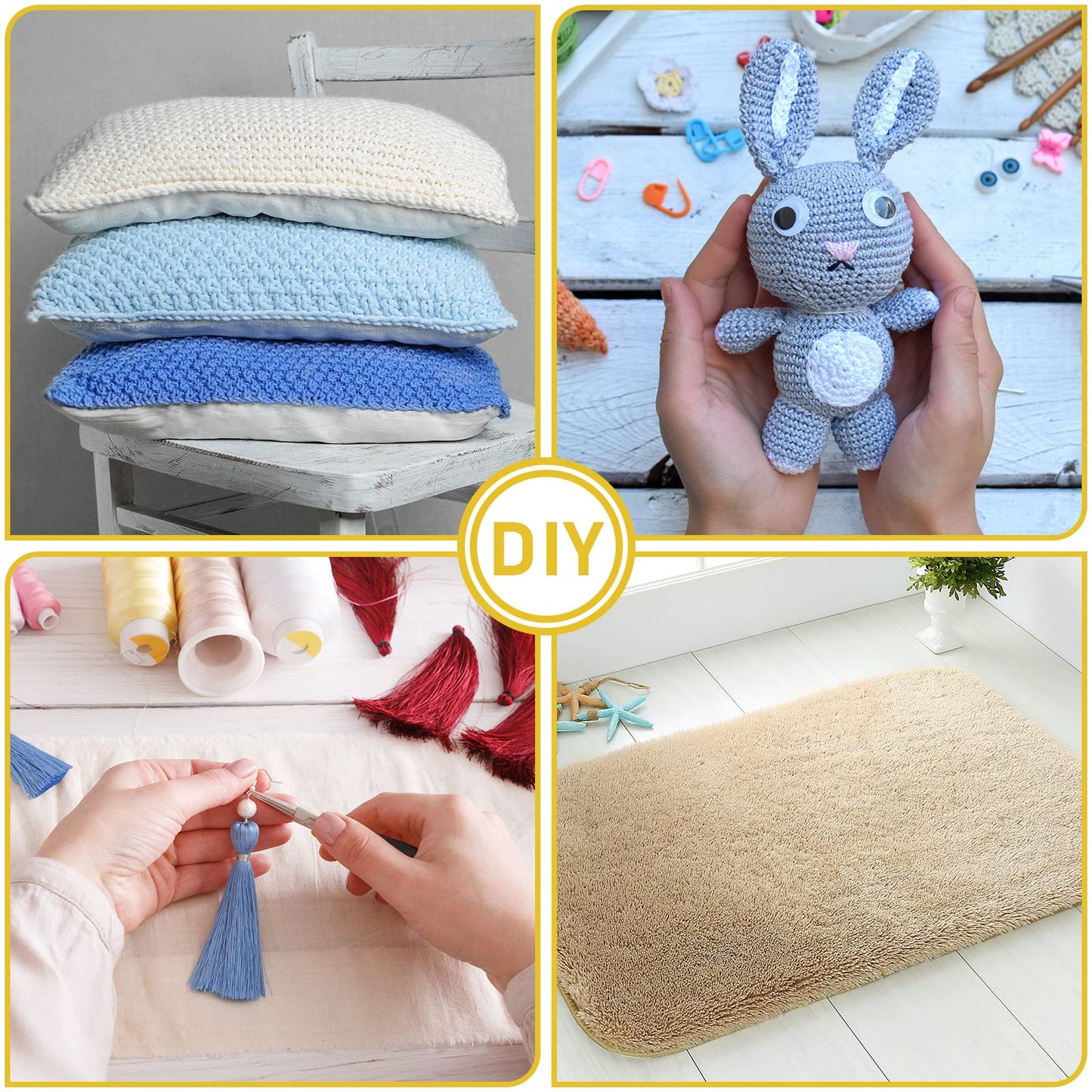 Tatuo 2 PCS 79 x 59 Inch Large Tufting Cloth with Marked Lines - Primary Monk's Cloth Punch Needle Fabric for Punch Needle Tufting DIY Crafts Rug Making Supplies