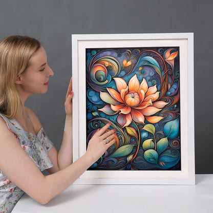 Huacan Diamond Art Kits for Adults Flower AB Drills Diamonds Painting Kit DIY Full Round Drill Paintings for Home Wall Decor Picture Size 12 * 12 Inch (Flower 5)