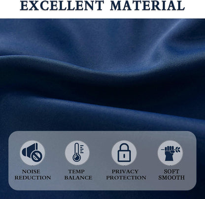 DONREN Navy Blue Blackout Tier Curtain Panels, Thermal Insulated Room Darkening Valance Curtains (30 by 30 Inch, 2